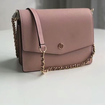 Tory Burch Leather Pink Chain Shoulder Bag,21.5cm - 토리버치 레더 핑크 체인 숄더백 TBB0018,21.5cm