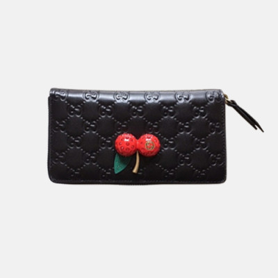 Gucci 2018 Ladies Cherry GG Zippy Long Purse 476049 - 구찌 체리 지피 장지갑 GG수프림 에보니 GUC0308 19CM