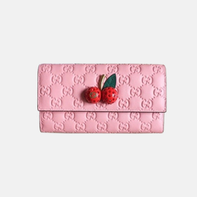 Gucci 2018 Ladies Cherry GG Pin  Long Purse 476055 - 구찌 체리 핀버클 장지갑 GG수프림 에보니 GUC0311 19CM