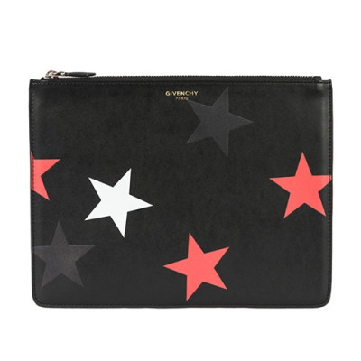 Givenchy Leather Multi Star Clutch Bag,30.5cm - 지방시 레더 남여공용 멀티스타 클러치백 GVB0005,30.5cm,블랙