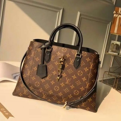 Louis Viutton 2018 Monogram Fleur Tote Shouder Bag ,34cm - 루이비통 2018 모노그램 플뢰르 토트 숄더백 M43550,LOUB0362 ,34cm,브라운