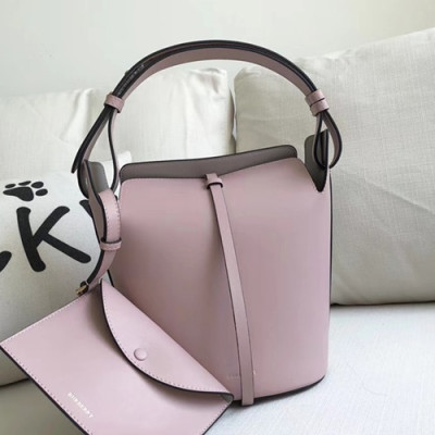 Burberry Leather Bucket Shoulder Bag, 29cm - 버버리 레더 버킷 숄더백,BURB0015,29cm,핑크