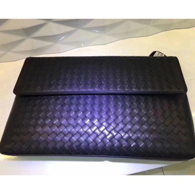 Bottega Veneta Leather Black Clutch Bag,30cm - 보테가 베네타 레더 블랙 남성용 클러치백 M8081,BVB0138,30cm