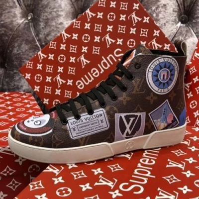 2018/19 Louis vuitton x Supreme Collabo High Top Sneakers - 루이비통 x 슈프림 콜라보 하이탑 스니커즈 브라운 LOU0576 , Size (240 - 280)