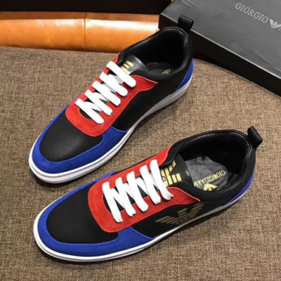 Giorgio Armani Enamel Sneakers - 조르지오 알마니 에나멜 스니커즈 블랙/블루 ARM0093 ,Size (240 - 280)