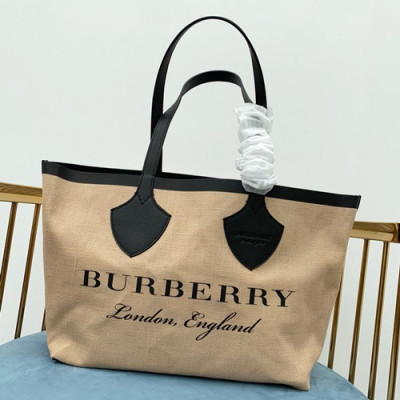 Burberry Giant Graphic Print Jute Tote Bag, 54cm -  버버리 자이언트 그래픽 프린트 주트 토트백,BURB0021,54cm,베이지