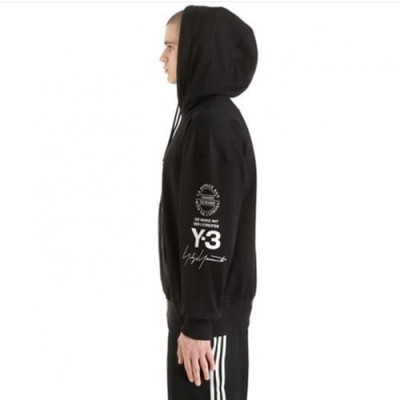 Y-3 2018 Street Cotton Hood Tee - 요지야마모토 Street 후드(기모) Y3/009x.Size (m - xl).블랙