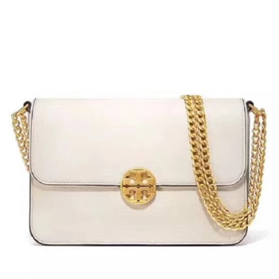 Tory Burch Leather White Chain Shoulder Bag,18cm - 토리버치 레더 화이트 체인 숄더백 TBB0099,18cm