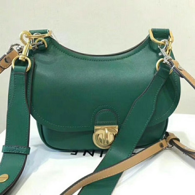 Tory Burch 2019 Leather Green James Small Saddle Shoulder Bag,22cm - 토리버치 2019 레더 그린 제임스 스몰 새들 숄더백 TBB0103,22cm