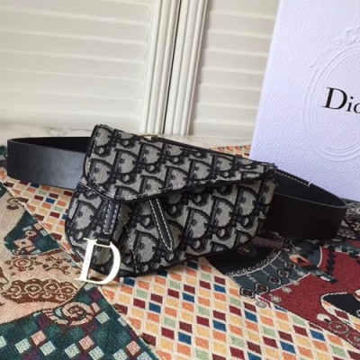 Dior 2018 Leather Black Saddle Belt Bag ,17.5CM - 디올 2018 레더 블랙 새들 벨트백,DIOB0026,17.5CM