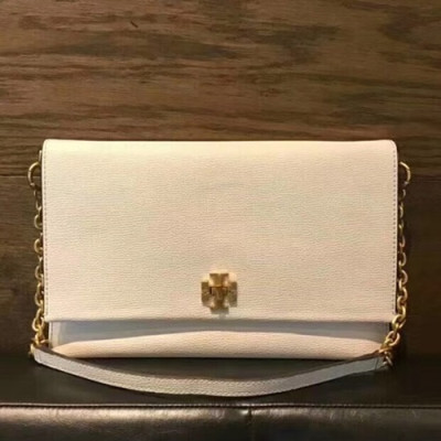 Tory Burch Leather White Kira Chain Shoulder Bag,26.5cm - 토리버치 레더 화이트 키라 체인 숄더백 TBB0154,26.5cm