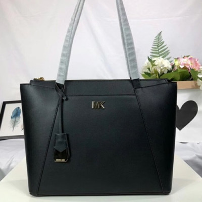 Michael Kors 2018 Leather Tote Shoulder Bag, 33CM - 마이클 코어스 2018 레더 토트 숄더백 ,MKB0092, 33CM,블랙