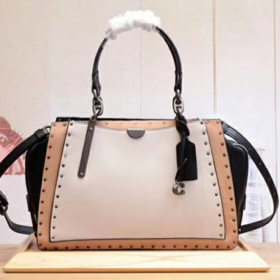 Coach Leather Dreamer Version Tote Shoulder Bag,28cm - 코치 레더 드리머 버전 토트 숄더백 COAB0047,28cm,베이지