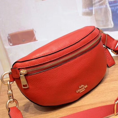 Coach Leather Belt Bag  Shoulder Bag,21cm - 코치 레더  벨트백 숄더백, COAB0054,21cm,레드