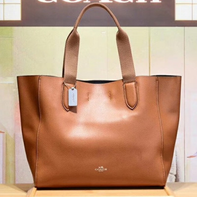 Coach Leather Tote Shoulder Shopper Bag,32cm - 코치 레더 토트 숄더 쇼퍼백 58660,COAB0061,32cm,브라운