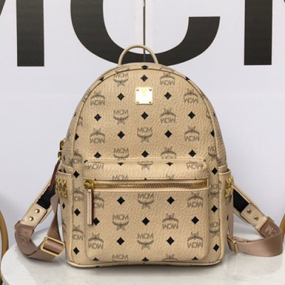 MCM Stark Leather Back Pack,17/21/26/34cm - 엠씨엠 스타크 레더 남여공용 백팩 MCMB0032, 17/21/26/34cm,베이지