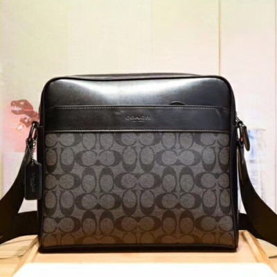 Coach Leather Messenger Shoulder Bag,28cm - 코치 레더 남성용 메신저 숄더백 COAB0078,28cm,블랙