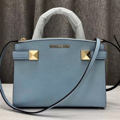 Michael Kors Leather Tote Shoulder Bag,26cm - 마이클 코어스 레더 토트 숄더백 MKB0116,26cm,스카이블루