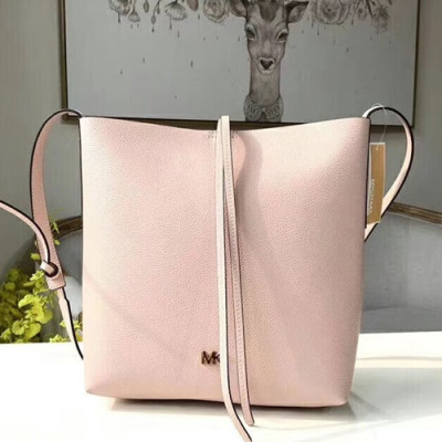 Michael Kors Leather Bucket Shoulder Bag,26cm - 마이클 코어스 레더 버킷 숄더백 MKB0130,26cm,핑크