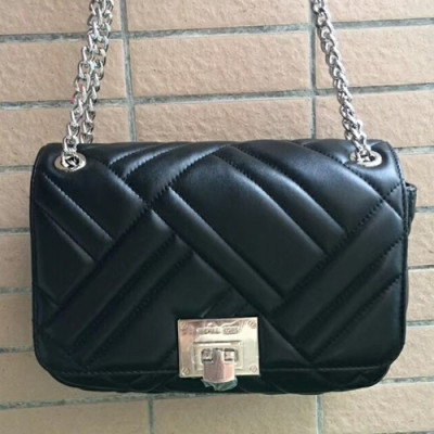 Michael Kors 2018 Leather Chain Shoulder Bag,26cm - 마이클 코어스 2018 레더 체인 숄더백 MKB0150,26cm,블랙