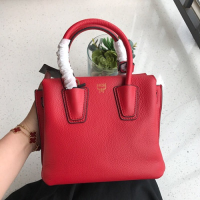 MCM Milla Leather Tote Shoulder Bag,19cm - 엠씨엠 여성용 밀라 레더 토트 숄더백 MCMB0054, 19cm,레드