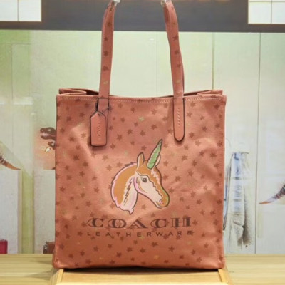 Coach Canvas Tote Shoulder Shopper Bag,34cm - 코치 캔버스 토트 숄더 쇼퍼백 26971,COAB0111,34cm,핑크