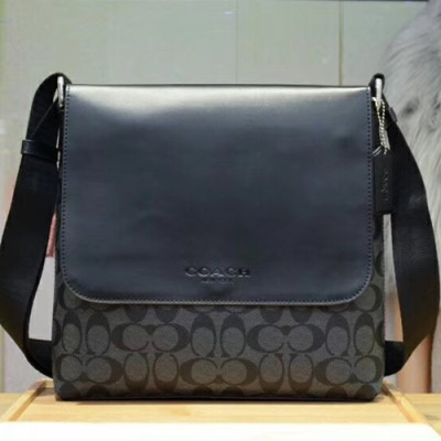 Coach Leather Shoulder Bag,29cm - 코치 레더 남성용 숄더백 COAB0154,29cm,블랙