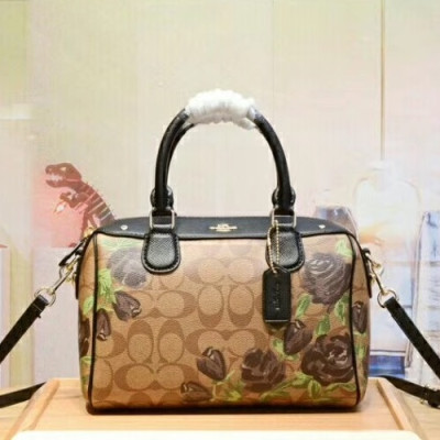 Coach Leather Tote Shoulder Bag,23cm - 코치 레더 토트 숄더백 COAB0162,23cm,브라운