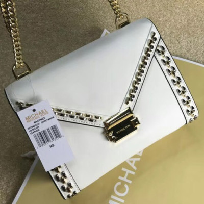 Michael Kors 2018 Leather Whitney Chain Shoulder Bag, 24CM - 마이클 코어스 2018 레더 위트니 체인 숄더백 ,MKB0210, 24CM,화이트