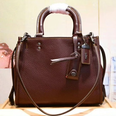 Coach Leather Tote Shoulder Bag,25cm - 코치 레더 토트 숄더백 54536,COAB0172,25cm,브라운