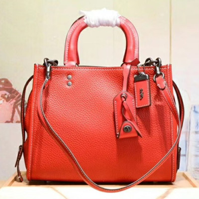 Coach Leather Tote Shoulder Bag,25cm - 코치 레더 토트 숄더백 54536,COAB0174,25cm,레드