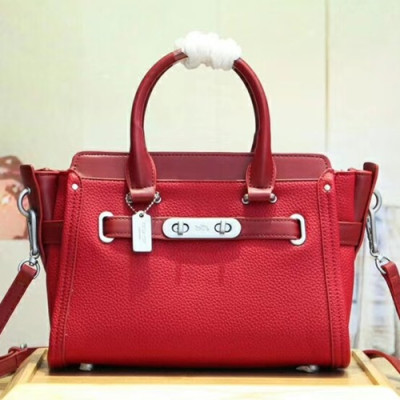 Coach Leather Tote Shoulder Bag,27cm - 코치 레더 토트 숄더백 34816,COAB0183,27cm,레드