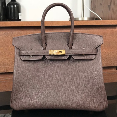 Hermes Birkin Togo Leather Tote Shoulder Bag ,25cm - 에르메스 버킨 토고 레더 여성용 토트 숄더백 HERB0039,25cm,다크브라운