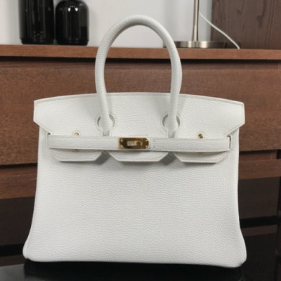 Hermes Birkin Togo Leather Tote Shoulder Bag ,25cm - 에르메스 버킨 토고 레더 여성용 토트 숄더백 HERB0042,25cm,화이트