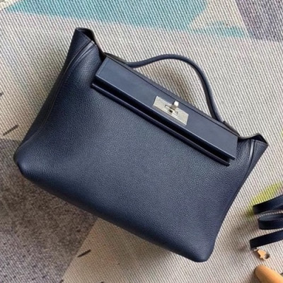 Hermes Kelly 2424 Togo Leather Tote Shoulder Bag ,29cm - 에르메스 켈리2424 토고 레더 여성용 토트 숄더백 HERB0073,29cm,네이비