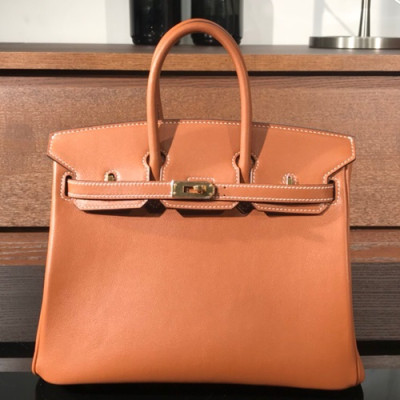 Hermes Birkin Swift Leather Tote Shoulder Bag ,25cm - 에르메스 버킨 스위프트 레더 여성용 토트 숄더백 HERB0078,25cm,브라운