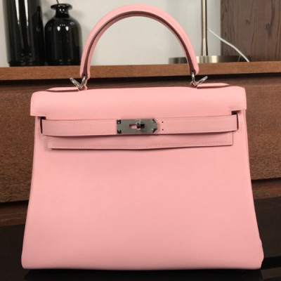 Hermes Kelly Swift Leather Tote Shoulder Bag ,28cm - 에르메스 켈리 스위프트 레더 여성용 토트 숄더백 HERB0093,28cm,핑크