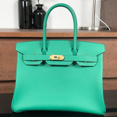 Hermes Birkin Togo Leather Tote Shoulder Bag ,30cm - 에르메스 버킨 토고 레더 여성용 토트 숄더백 HERB0112,30cm,그린