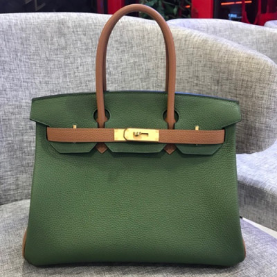 Hermes Birkin Togo Leather Tote Shoulder Bag ,30cm - 에르메스 버킨 토고 레더 여성용 토트 숄더백 HERB0113,30cm,올리브