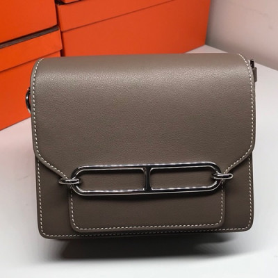 Hermes Roulis Swift Leather Shoulder Bag ,19cm - 에르메스 룰리스 스위프트 레더 여성용 숄더백 HERB0175,19cm,다크그레이