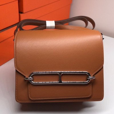 Hermes Roulis Swift Leather Shoulder Bag ,19cm - 에르메스 룰리스 스위프트 레더 여성용 숄더백 HERB0181,19cm,브라운