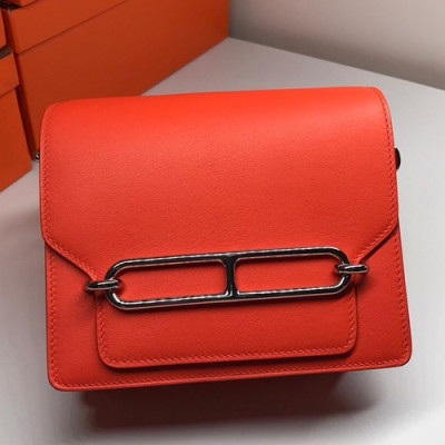 Hermes Roulis Swift Leather Shoulder Bag ,19cm - 에르메스 룰리스 스위프트 레더 여성용 숄더백 HERB0183,19cm,레드오렌지