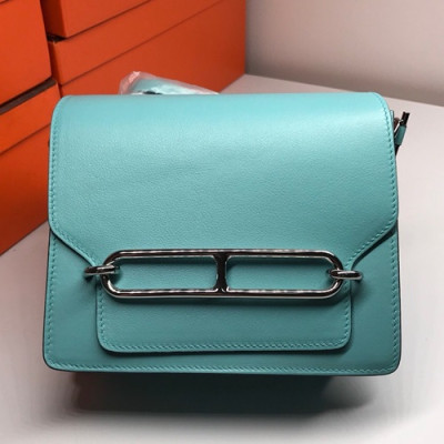 Hermes Roulis Swift Leather Shoulder Bag ,19cm - 에르메스 룰리스 스위프트 레더 여성용 숄더백 HERB0187,19cm,스카이블루