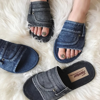 Balenciaga 2018 Denim Slipper - 발렌시아가 데님 샌들 Bal0093x.Size(225 - 245)2컬러(블루/블랙)