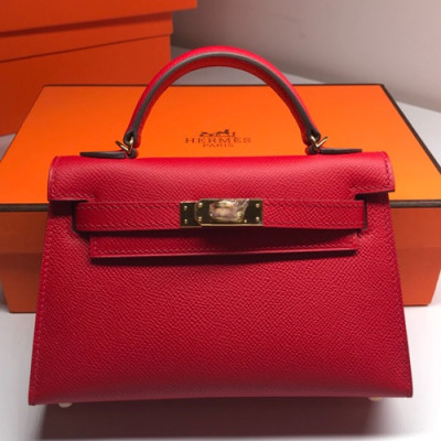 Hermes Mini Kelly 2 Epsom Leather Tote Shoulder Bag , - 에르메스 미니 켈리 2 엡송 레더 여성용 토트 숄더백 HERB0218,레드