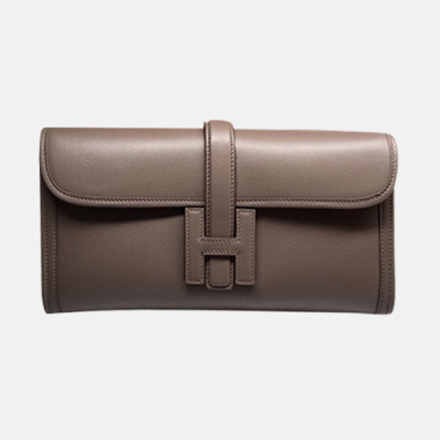 Hermes Jige Swift Leather Clutch Bag ,29cm - 에르메스 지제 스위프트 레더 여성용 클러치백 HERB0229,29cm,다크그레이