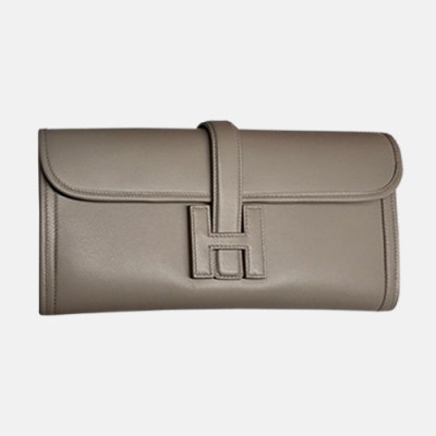 Hermes Jige Swift Leather Clutch Bag ,29cm - 에르메스 지제 스위프트 레더 여성용 클러치백 HERB0234,29cm,그레이