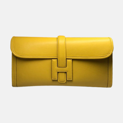 Hermes Jige Swift Leather Clutch Bag ,29cm - 에르메스 지제 스위프트 레더 여성용 클러치백 HERB0239,29cm,옐로우