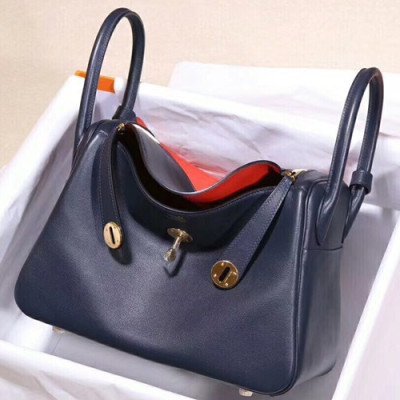 Hermes Lindy Swift Leather Tote Shoulder Bag ,26cm - 에르메스 린디 스위프트 레더 여성용 토트 숄더백 HERB0253,26cm,네이비