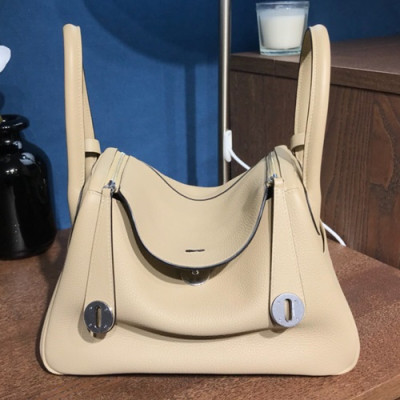 Hermes Lindy Togo Leather Tote Shoulder Bag ,26cm - 에르메스 린디 토고 레더 여성용 토트 숄더백 HERB0268,26cm,베이지